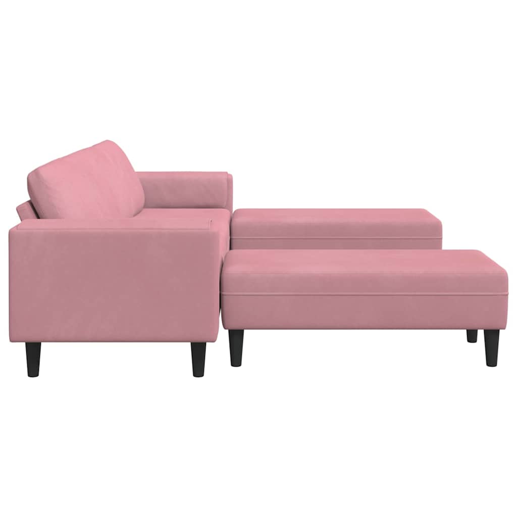 Sofa Set Pink Velvet